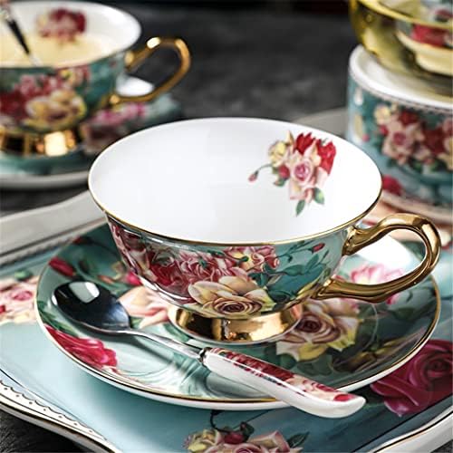 LKYBOA Mavi Alt Gül Kemik çin çay seti İngilizce porselen çay seti seramik saksı Kremalı şekerlik çaydanlık seti (Renk:
