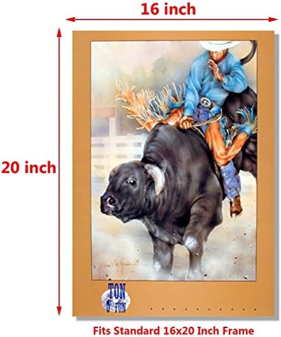 Batı Kovboy Boğa Sürme Rodeo Resim Duvar dekor sanatı Baskı Posteri (16x20)