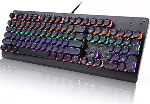 E-YOOSO K600 Mekanik Oyun Klavyesi 104 Tuşları LED Arkadan Aydınlatmalı Klavye Kristal Klavye Tuş Takımı (Mavi Anahtar)