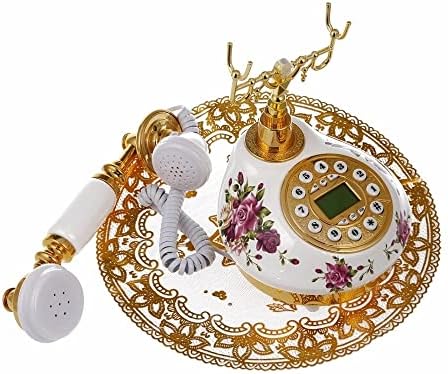 XDCHLK Antika Sabit Telefon Çağrı KIMLIĞI ıle Tarih Saat Ayar Halkası Pil Olmadan Klasik Telefon Ev Ofis ıçin