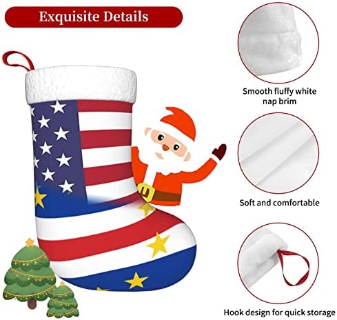 TZT Amerikan Bayrağı ve Yeşil Burun Adaları Bayrağı Noel Çorap, Noel Tatil Parti Hediyeler için Aile Tatil Süslemeleri
