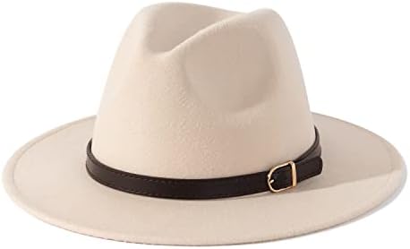 Lisianthus Erkekler ve Kadınlar Fedora Şapka-Kemer Tokası Geniş Kenarlı Panama Şapka
