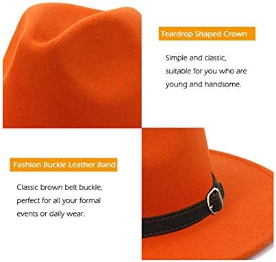 Lisianthus Erkekler ve Kadınlar Fedora Şapka-Kemer Tokası Geniş Kenarlı Panama Şapka