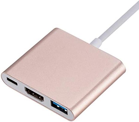 WPYYI 3 in 1 USB C Hub PD USB 3.0 Multiport Adaptörü USB 3.1 Tip C Erkek HDMI Uyumlu Adaptör (Renk: Altın)