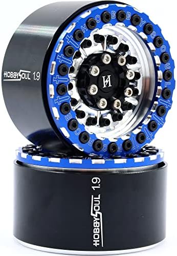 HOBBYSOUL 1.9 Beadlock Tekerlekler Geniş 32mm 1.9 Jantlar Hex 12mm Gümüş Mavi Renk için RC Paletli Traxxas TRX - 4