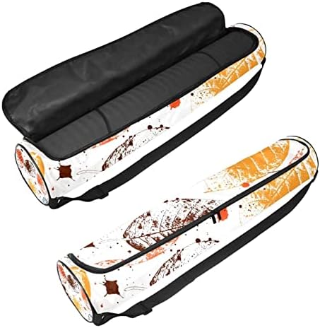 RATGDN Yoga Mat Çantası, Renkli Sonbahar Yaprakları ve Lekeleri Egzersiz Yoga matı Taşıyıcı Tam Zip Yoga Mat Taşıma