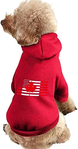 ABD Kanada Bayrağı Köpek Hoodie Kazak Kazak Evcil Hayvan Giysileri Kapşonlu Kıyafetler Ceket Köpekler ve Kediler için
