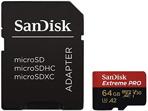 SanDisk Extreme Pro microSDXC UHS-I U3 A2 V30 64 GB + Adaptörü