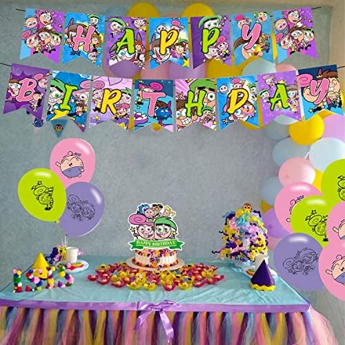 32 Adet oldukça garip ebeveynler doğum günü partisi süslemeleri, 1 mutlu doğum günü afiş çelenk, 13 Cupcake Toppers,