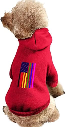 LGBT Eşcinsel Gurur Bayrağı Köpek Hoodie Kazak Kazak Evcil Hayvan Giysileri Kapşonlu Kıyafetler Ceket Köpekler ve