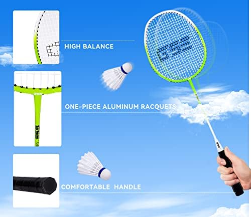 Arka bahçe çim, plaj, aile ve arkadaşlar ile park için GSE açık taşınabilir Badminton komple Net seti. Badminton Net