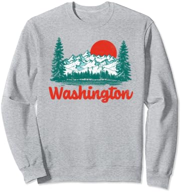 Retro Washington Vintage 80'lerin Eyalet Gururu Grafik Sweatshirt