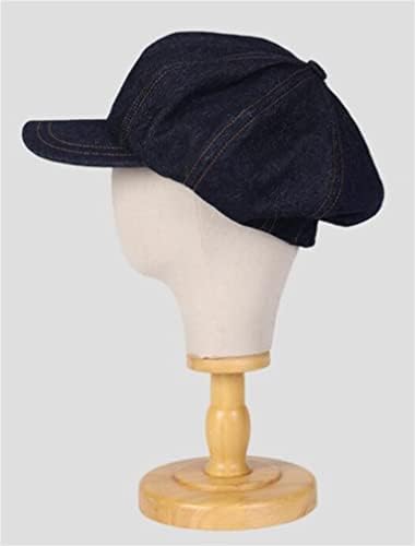 Denim Newsboy Kap Kadınlar için Moda beyzbol şapkası Geniş Ağız güneş şapkası Mavi Bere Rahat Hafif Ayarlanabilir