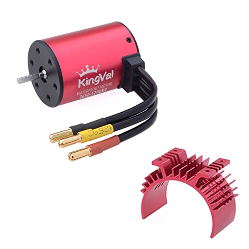 KingVal yedek 3650 5200KV su geçirmez fırçasız motor mili 3.175 mm ısı emici ile 1/10 RC araba ile uyumlu