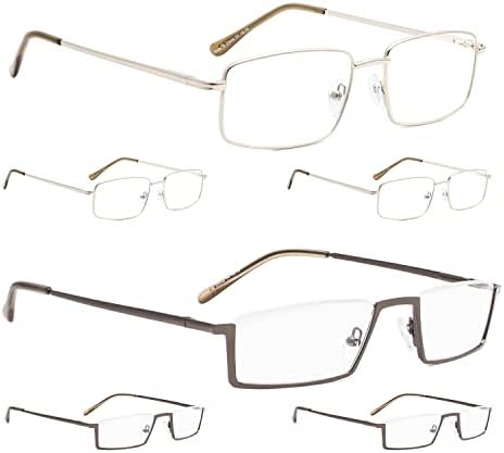 LUR 3 Paket Metal okuma gözlüğü + 3 Paket Yarım jant okuma gözlüğü(Toplam 6 Çift Okuyucu +1.50)