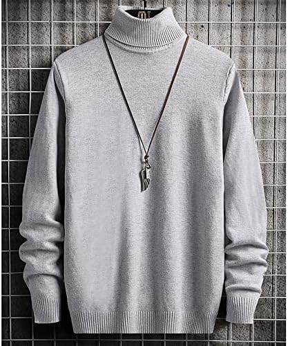Dudubaby Erkek Sweatersweater Yüksek Boyun Kazak Düz Renk İnce Dip Kazak Artı Boyutu Kazak