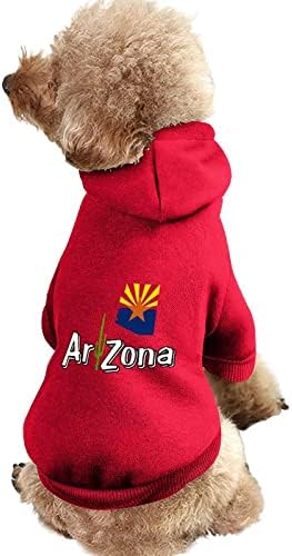 Kaktüs Arizona Bayrağı Harita Köpek Hoodie Kazak Kazak Evcil Hayvan Giysileri Kapşonlu Kıyafetler Ceket Köpekler ve