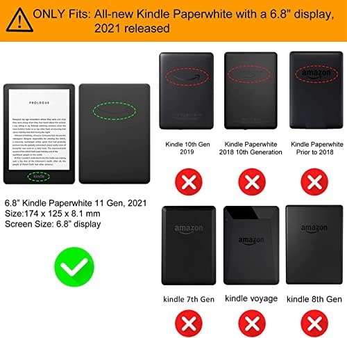 CCOO Yepyeni Kapak için 6.8 Kindle Paperwhite 11th Nesil 2021 Akıllı Koruyucu Kılıf El Kayışı ile, otomatik Uyandırma