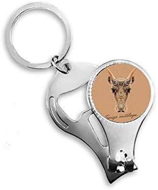 Kahverengi vahşi Saiga Antilop hayvan tırnak makası yüzük Anahtarlık şişe açacağı Clipper