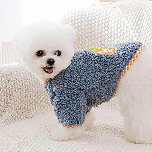 LEPSJGC Köpek Giysileri Sonbahar ve Kış Giysileri Sıcak Ceket Pet Yastıklı Ceket Köpek Yumuşak Kazak (Renk: Mavi,
