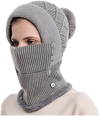 Kadın Maskesi Şapka Kayak Entegre Sürme Soğuk Geçirmez Açık Önlüğü Kap Kış Şapka Sıcak Yüz Soğuk Geçirmez Kaput Şapka