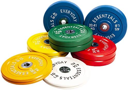 BalanceFrom Everyday Essentials Renk Kodlu Olimpik Tampon Plakası Çelik Göbekli, Çiftli veya Setli Ağırlık Plakası