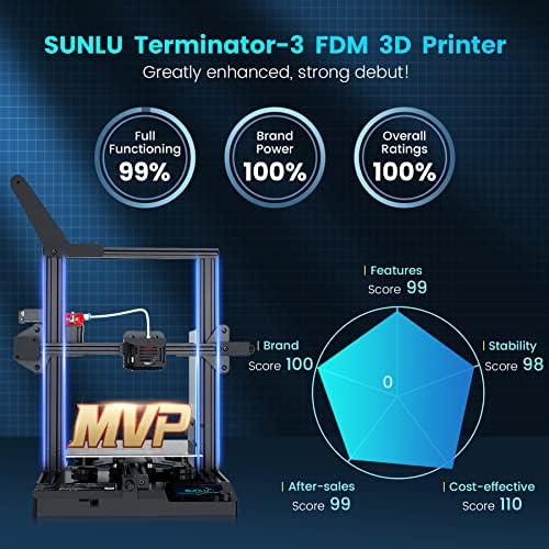SÜNLÜ T3 3D Yazıcı, Takunya Algılama ile 250 mm/sn Hızlı Baskı FDM 3D Yazıcılar, XYZ-E Tam Sessiz Anakart, otomatik