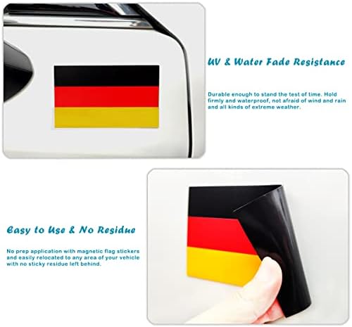 JBCD Almanya Alman Bayrağı Mıknatıs Çıkartması-Araba Kamyon veya SUV için (3 Paket, 3x5 İnç)