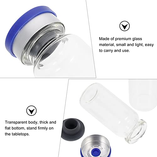 10ml Cam Şeffaf Şeffaf Şişe: Kendi Kendini İyileştiren Kauçuk Şişe Enjeksiyon Portu ve Alüminyum Kapaklı Güvenli Şişe