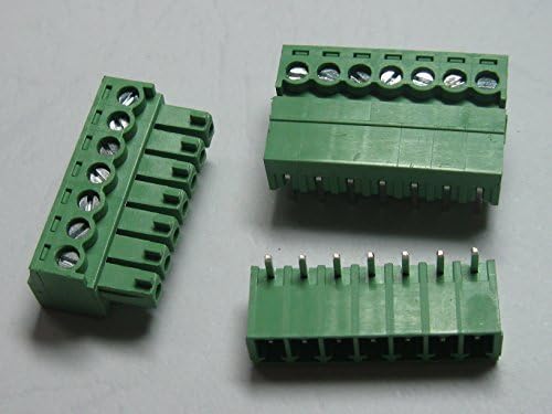 40 adet Açı 7pin/yol Pitch 3.81 mm Vida Terminal Bloğu Bağlayıcı Yeşil Renk Takılabilir Tip açı pin