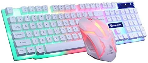 Klavyeler Renkli LED aydınlatmalı arkadan aydınlatmalı USB Kablolu PC gökkuşağı oyun klavye fare seti