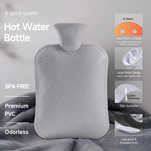 ANMIA Klasik Premium PVC Sıcak Su Şişesi - 1.7 L Sıcak ve Soğuk Terapi, Ağrı kesici ve Kas Ağrısı