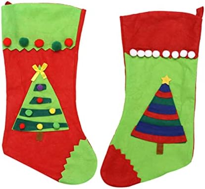 Veemoon 2 pcs Noel Çorap Noel hediye keseleri Noel Çorap Çanta Asılı Çanta Dekor Chrismas Çorap Doğuş Dekor Noel Şeker