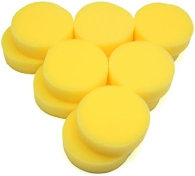 Qtqgoıtem 12 Adet Sarı pasta cila Yuvarlak Köpük Süngerler Aplikatör Pedleri Oto Araba için (Model: 5f9 e85 d82 0c8
