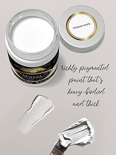MyArtscape Titanyum Beyaz + Siyah Akrilik Boya 300ml Şişe (10oz) Sanatçı Kalitesi-Işığa Dayanıklı-Ağır Gövde-Canlı