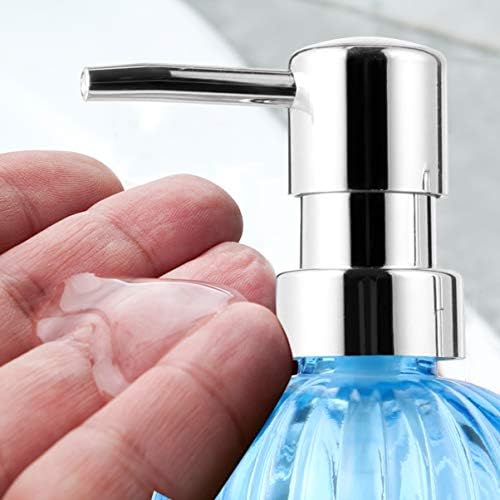 Hemoton Seyahat Şampuanı Pompalı 2 Adet Şeffaf Cam Sabunluk Uçucu Yağ Losyonu için Doldurulabilir Sıvı Sabun Mutfak