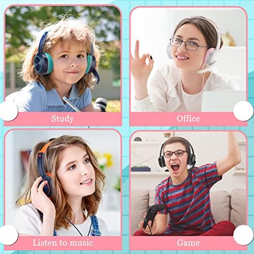 8 Paket Dönen Mikrofonlu Çocuk Kulaklıkları 3,5 mm Jaklı Toplu Kablolu Sınıf Kulaklıkları Çocuklar Gençler Yetişkinler