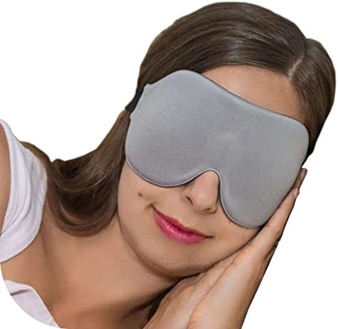ComfyMed ® Uyku Maskesi CM-EM17-Erkekler ve Kadınlar için en iyi gece ve Seyahat 3D Göz Maskesi (Gri)