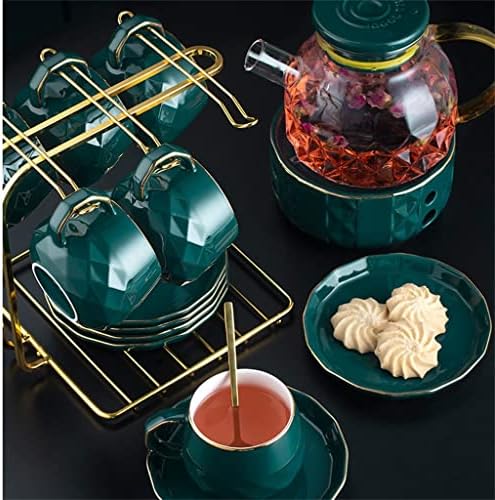 Iskandinav çiçek çaydanlık seti mum ısıtma haşlanmış meyve demlik ingilizce seramik öğleden sonra çay bardağı çay