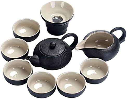 Siyah Çanak Çömlek Seramik Demlik Çay Bardağı Çin Kung Fu Çay Setleri Drinkware Teacups (Renk : Gösterildiği Gibi