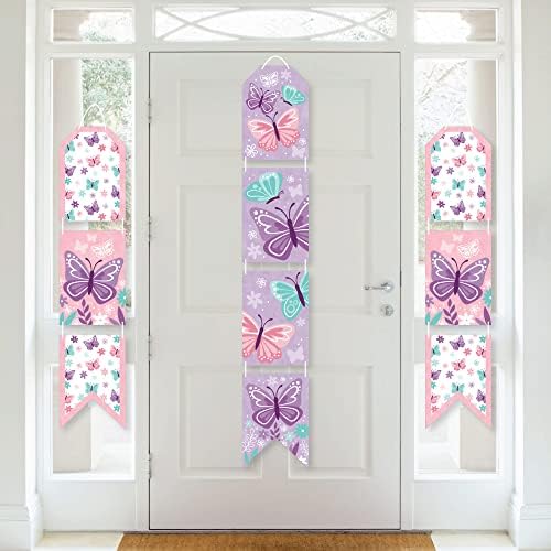 Mutluluk büyük Nokta Güzel Kelebek - Asılı Dikey Kağıt Kapı Afiş-Çiçek Bebek Duş veya Doğum Günü Duvar Dekorasyon
