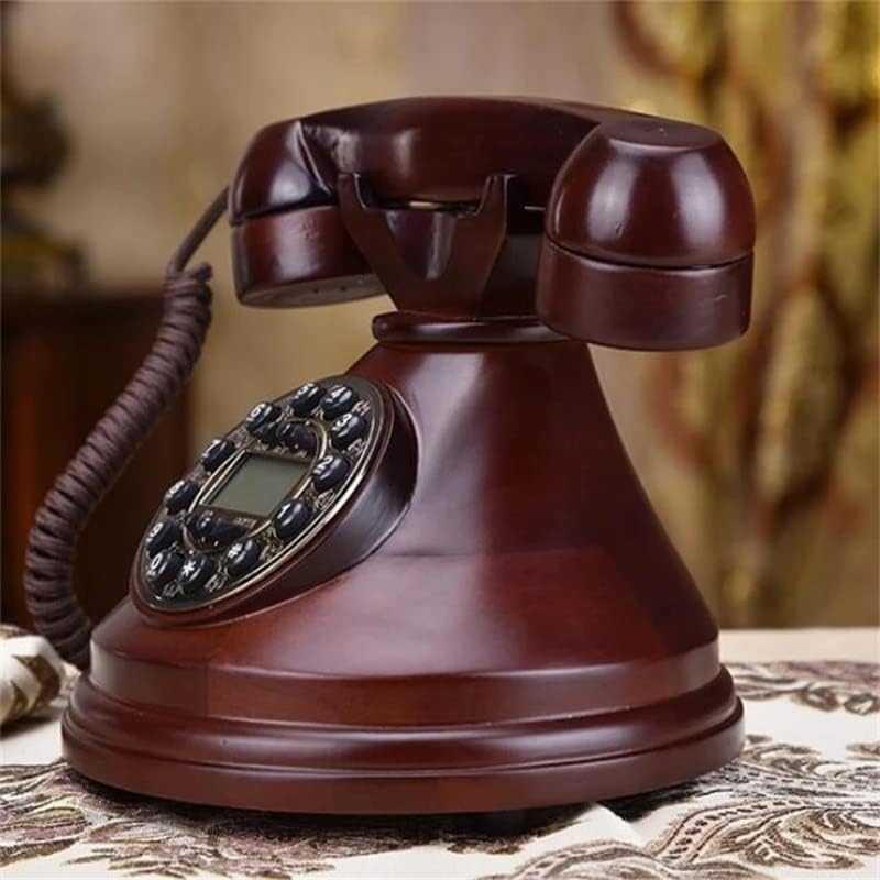 ZJHYXYH Antika Kablolu Moda Retro katı ahşap Sabit Telefon Antika Sabit Telefon / Tekrar Arama / Eller Serbest / Arkadan