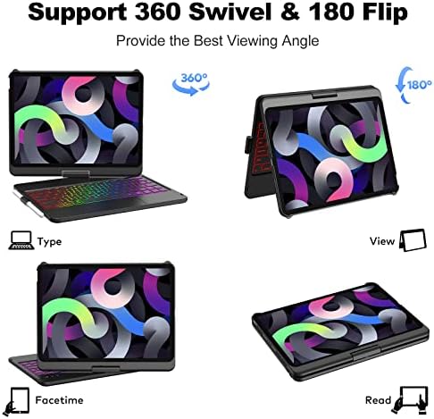 COO Klavye iPad kılıfı Pro 11 2022, 7 Renk Arkadan Aydınlatmalı Çoklu Dokunmatik Trackpad, kablosuz Klavye için iPad