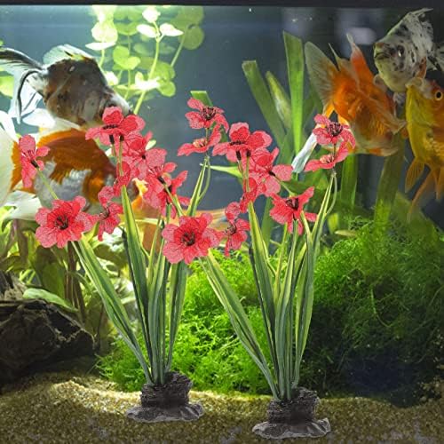 Ipetboom Betta Balık Tankı 2 adet Akvaryum Çiçek Bitki Balık Tankı Yapay Çiçekler Sahte Plastik Bitki Akvaryum Peyzaj