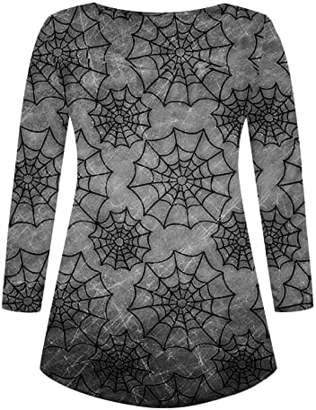 Kış Sonbahar Festivali Cadılar Bayramı Brunch Gömlek Bayanlar Uzun Kollu Crewneck Pilili Hırka Bluz Tee Bayanlar için