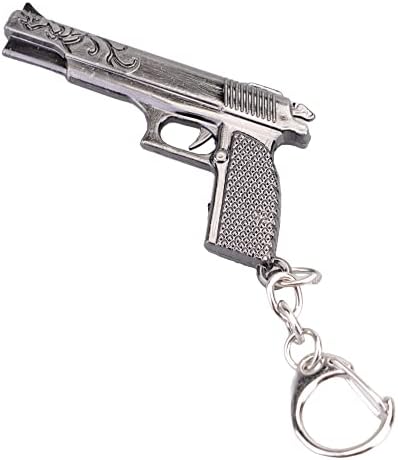Bautoney Mini Silah Anahtarlık dekorasyon aksesuarı Metal Tabanca Tabanca Modeli Anahtarlık Kolye Hediye Erkekler