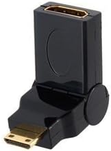 180 Derece Dönebilen HDMI Standart Dişi Mini HDMI Erkek Konnektör (Siyah)