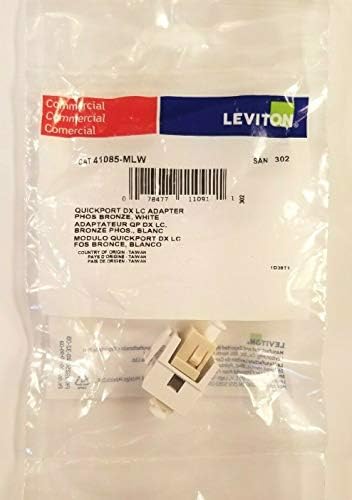 Leviton 41085-MLW QuickPort Duplex LC Adaptör, MM, Fosfor Bronz Kılıf, Beyaz