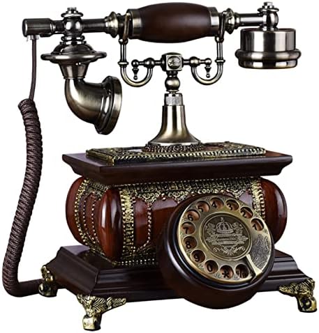 Döner Telefon Ev Ofis Sabit Oturma Odası Dekorasyon Amerikan Masa Retro Tarzı Avrupa Telefon Klasik (Renk: Maun, Boyut: