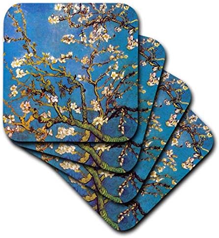 3dRose CST_155639_1 Vincent Van Gogh'un Badem Çiçekleri 1890 Ustalar tarafından Ünlü Güzel Sanatlar Mavi Yumuşak Bardak